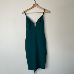 Express green dress midi strappy size 2